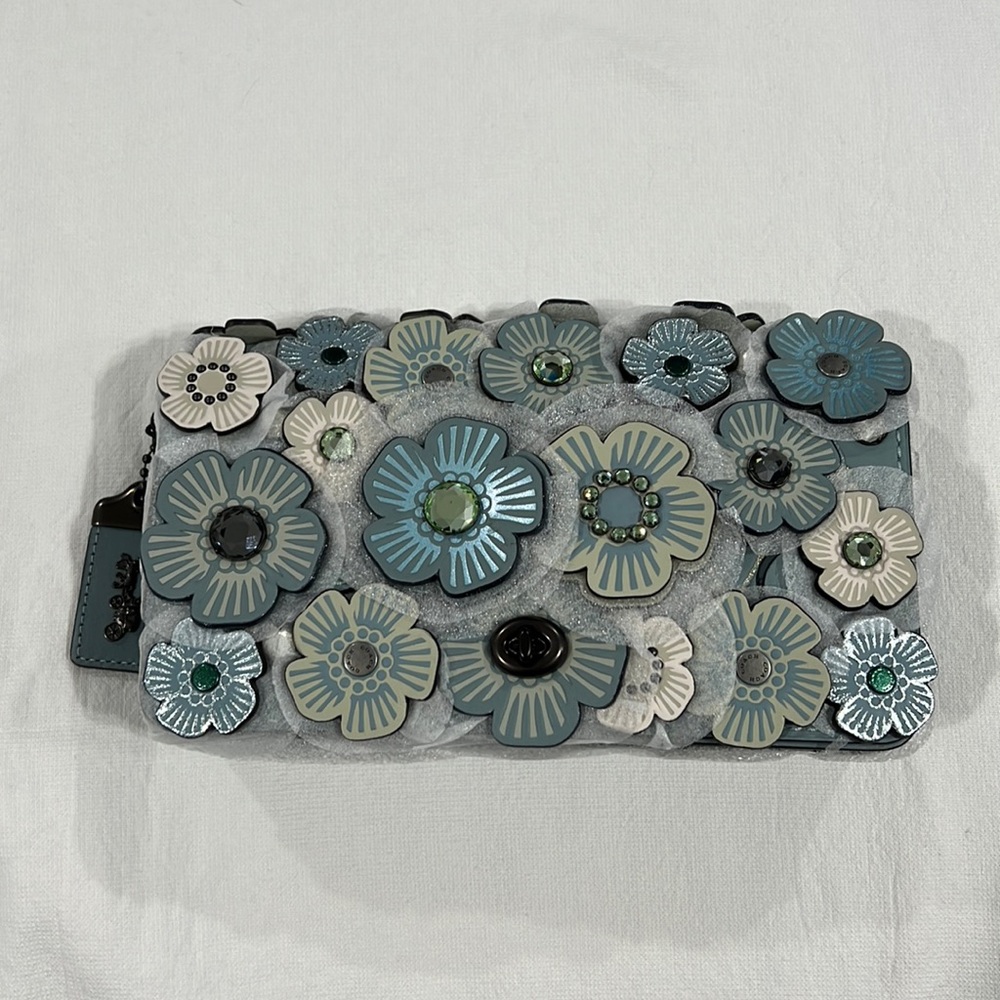 1941 Sage Blue Dinky Tea Rose with Crystals